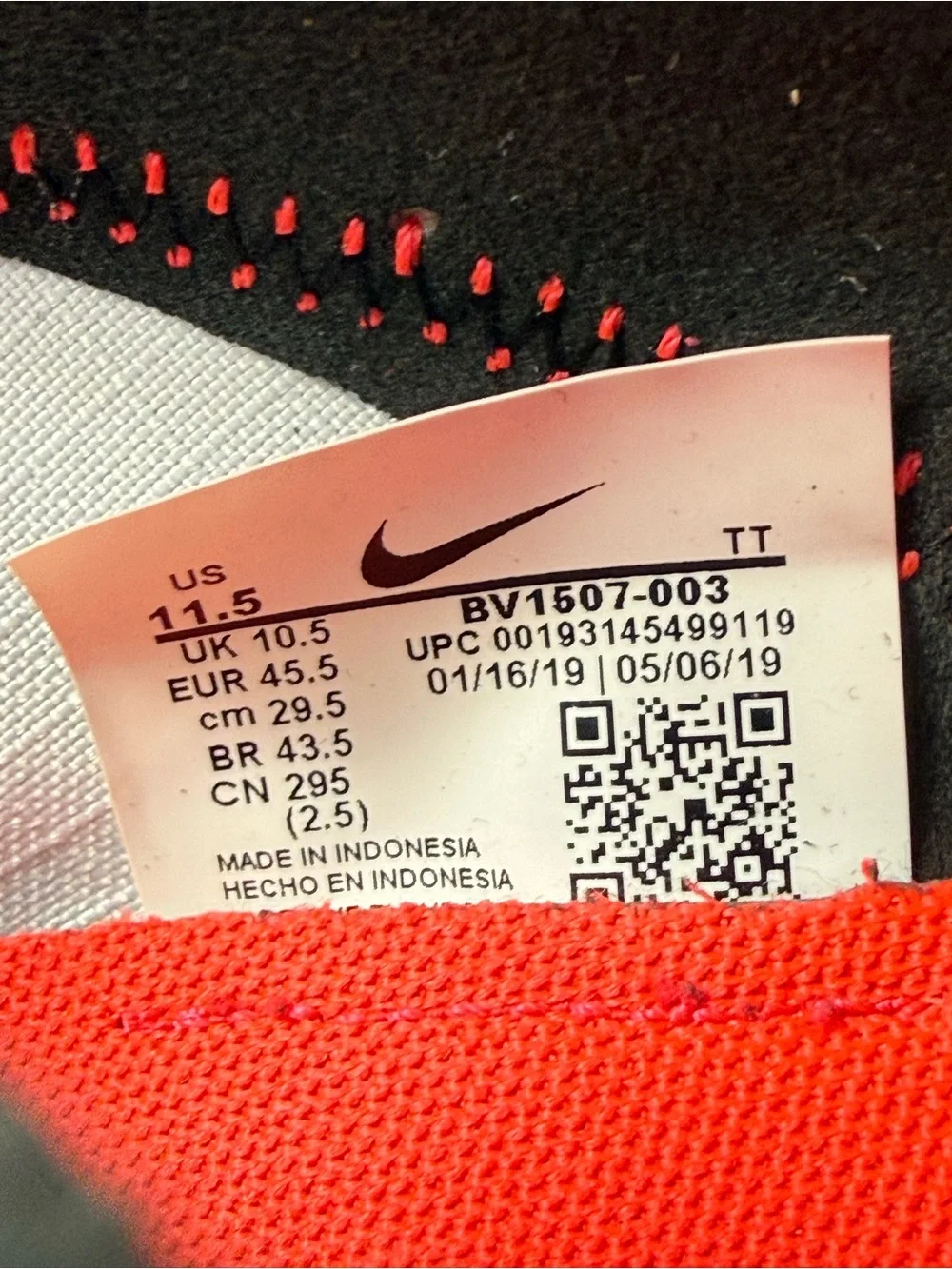 Nike React Element 55 SE 'Platinum Crimson' athletic sneaker shoes mens 11.5